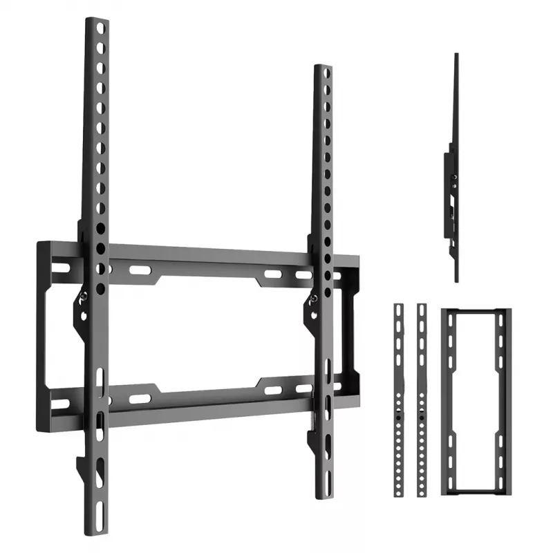 MACLEAN MC-187 Slīpais TV sienas stiprinājums 32–75 collu ekrāniem, VESA līdz 400x400, 45 kg, melns