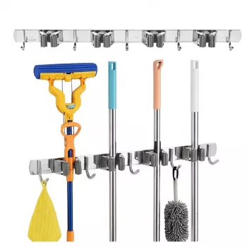 Maclean sienas stiprinājuma organizators dārza instrumentiem un mopiem, tērauds, ar āķiem, maks. slodze 20 kg, platums 49 cm, MC-184