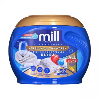 MADONIS Mill Trauku mazgāšanas līdzekļu komplekts - 3 gab. (Citronu trauku mazgāšanas līdzeklis, Trauku mazgājamās mašīnas līdzeklis, Sāls)