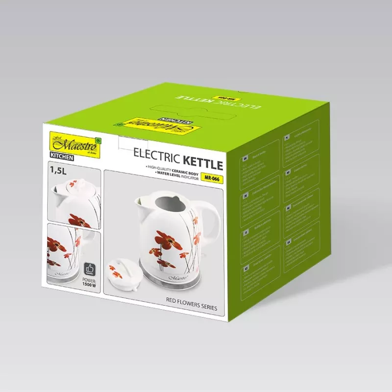 Maestro MR-066 Keramiskā tējkanna sarkana 1.5L 1200W