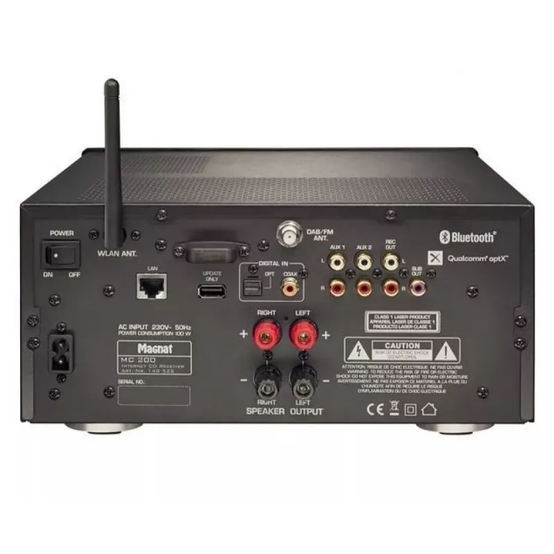 MAGNAT MC-200 Stereo pastiprinātājs ar Bluetooth 5.0, Wi-Fi, DAB+ un Phono MM ieeju