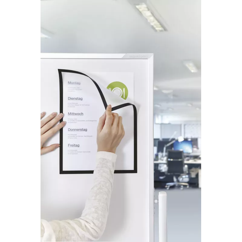 MAGNETOPLAN HOLTZ Magnetofix magnētiskā dokumentu kabata A4 melna, magnētisks stiprinājums uz feromagnētiskām virsmām 1130312