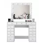 Tualetes galdiņš Kalune Design BJ119 - 2895 Balts, Inženierēta koksne ar LED spoguli