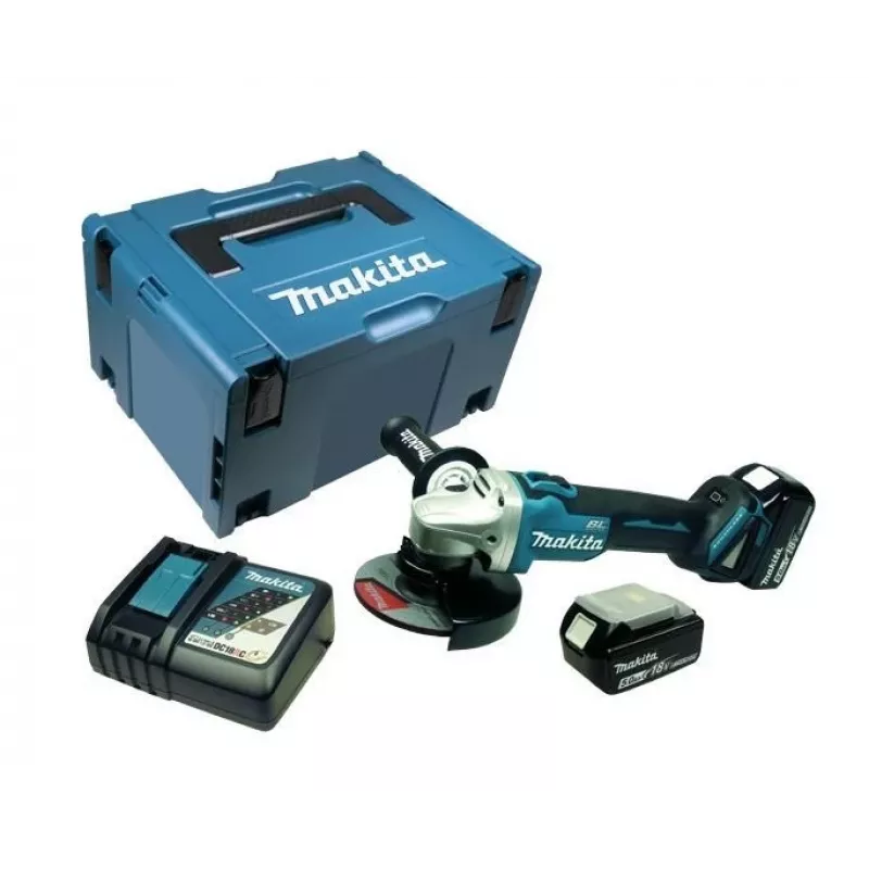 Makita DGA506RTJ 18V LXT Bezsuku Bezvada Leņķa Slīpmašīna 125mm 8500 RPM