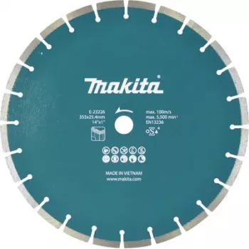 Makita E-23226 dimanta griešanas disks 355 mm x 25,4 mm urbums, segmentēts, betonam, mūrējumam, akmenim