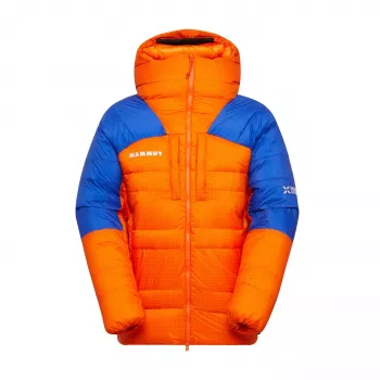 Mammut Eiger Nordwand Pro Down Parka vīriešu – Eiger Orange / Eiger Blue, 800-Fill zosu dūnas, Pertex Quantum
