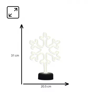 Manta SNL84WH LED Sniegpārslas Dekoratīvā Lampa, Vēsi Balta, Ar Bateriju, Piekarināma, Plastmasa, Balta, 200 mm