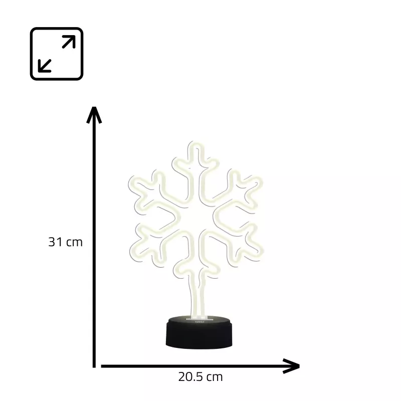 Manta SNL84WH LED Sniegpārslas Dekoratīvā Lampa, Vēsi Balta, Ar Bateriju, Piekarināma, Plastmasa, Balta, 200 mm