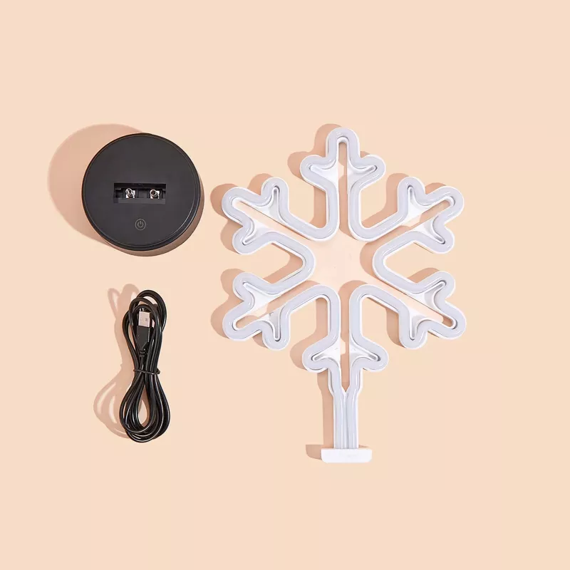 Manta SNL84WH LED Sniegpārslas Dekoratīvā Lampa, Vēsi Balta, Ar Bateriju, Piekarināma, Plastmasa, Balta, 200 mm