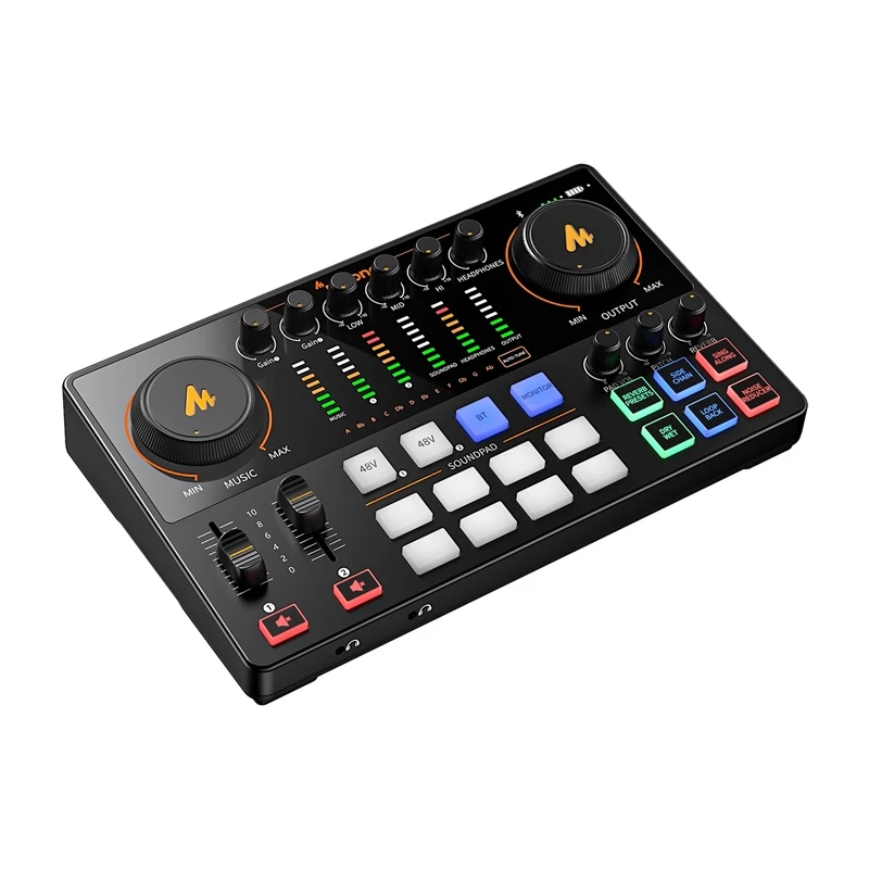 Maono AME2 GEN2 USB-C skaņas karte – 2 XLR/TRS kombinētās ieejas, +48V fantoma barošana, baterijas darbība