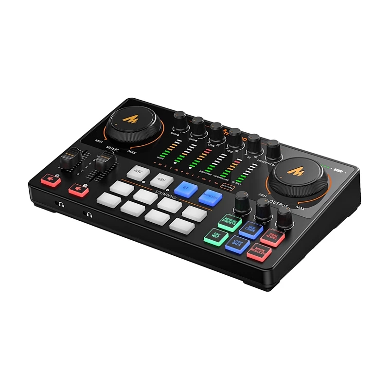 Maono AME2 GEN2 USB-C skaņas karte – 2 XLR/TRS kombinētās ieejas, +48V fantoma barošana, baterijas darbība