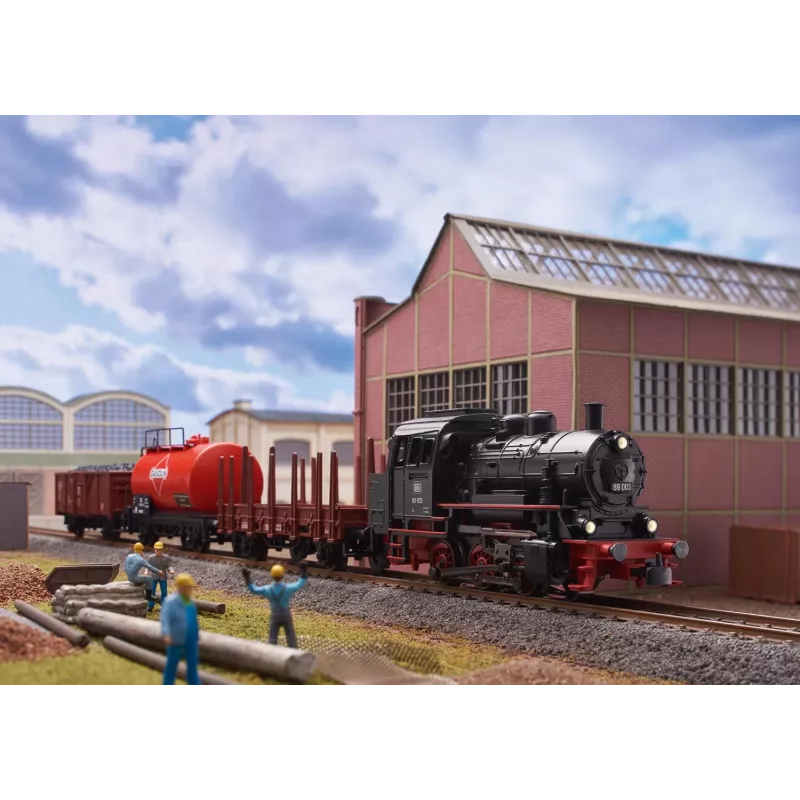 Märklin 29890 Digitālais iesācēju komplekts kravas vilciens ar BR 89.0 tvaika lokomotīvi, C-Track, Mobile Station, H0 mērogs (1:87), III laikmets