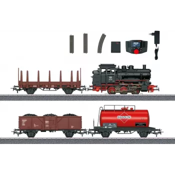 Märklin 29890 Digitālais iesācēju komplekts kravas vilciens ar BR 89.0 tvaika lokomotīvi, C-Track, Mobile Station, H0 mērogs (1:87), III laikmets
