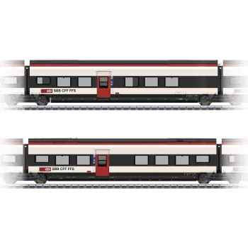 Märklin 43462 H0 papildu vagonu komplekts 2 SBB Giruno: 2. klases vagoni D(B9) un E(B8)