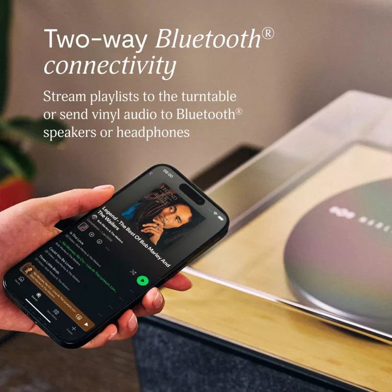 Marley Rise Up atskaņotājs ar iebūvētiem stereo skaļruņiem, Bluetooth In/Out