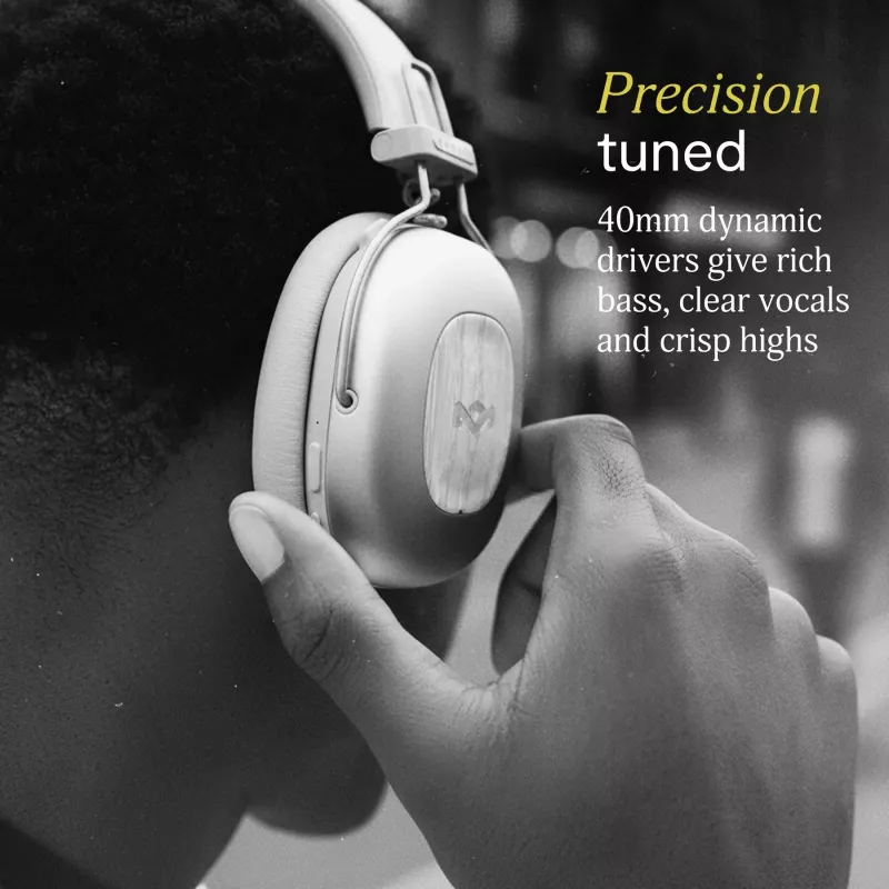 Marley Positive Vibration Rebel Bluetooth ANC austiņas virs auss – Signature Black