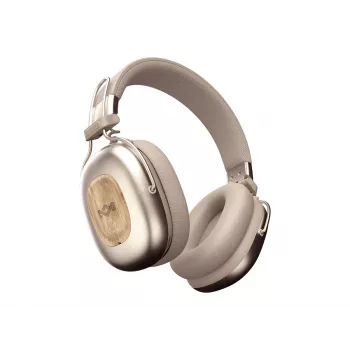 Marley Positive Vibration Rebel bezvadu austiņas ar aktīvo trokšņu slāpēšanu, Bluetooth 5.0 – krēmkrāsas