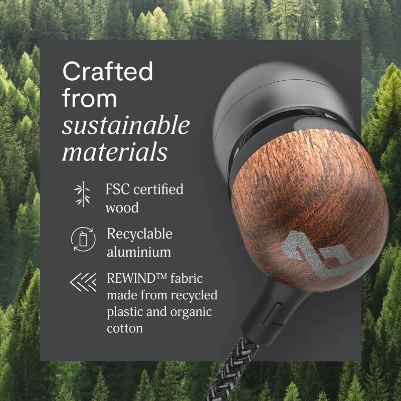 Marley Smile Jamaica vadu austiņas ar iebūvētu mikrofonu, USB-C – Signature Black