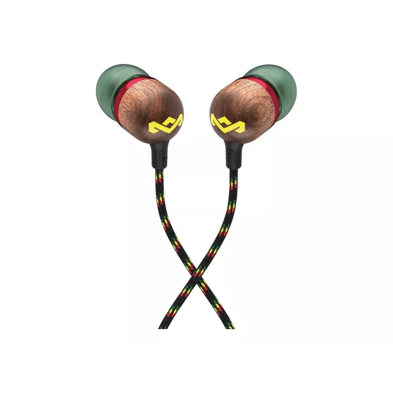 Marley Smile Jamaica In-Ear vadu austiņas ar mikrofonu un USB-C, 9mm draiveri – Rasta (EM-JE042-RA)