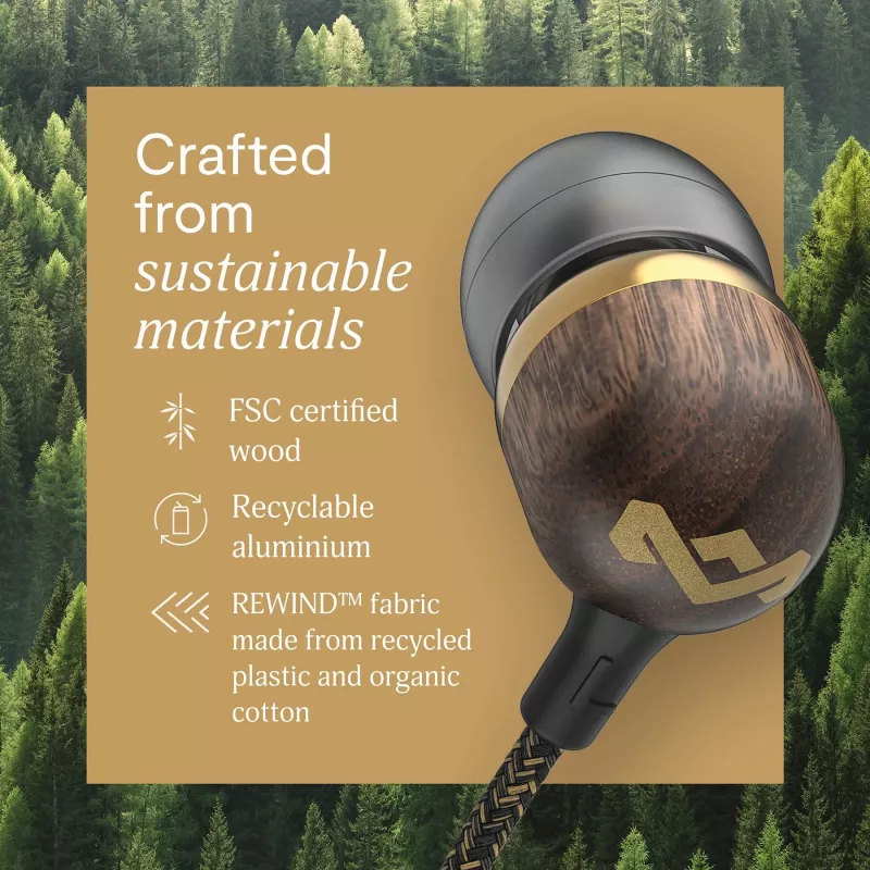 Marley Smile Jamaica vadu austiņas ar mikrofonu, USB Type-C, misiņš