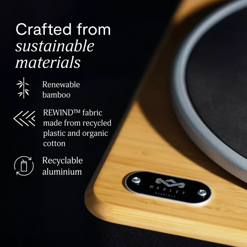 Marley Stir It Up Wireless 2+ Bluetooth vinila atskaņotājs ar skaļruņiem