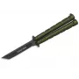 Martinez Albainox K25 Balisong Tauriņa Nazis Zaļš Alumīnija Rokturis Nerūsējošā Tērauda Clip Point Asmens