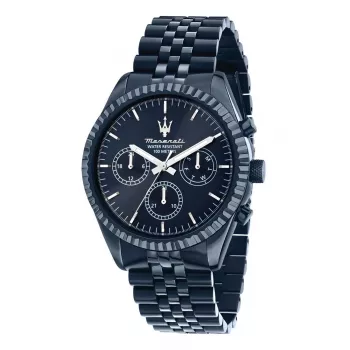 Maserati vīriešu hronogrāfa pulkstenis Successo R8873600011 - 44mm nerūsējošā tērauda korpuss, zils ciparnīca, kvarca