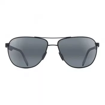 MAUI JIM Vīriešu 728-2M Polarizētas Saulesbrilles - Matēts Melns Rāmis, Neitrāli Pelēka Lēca