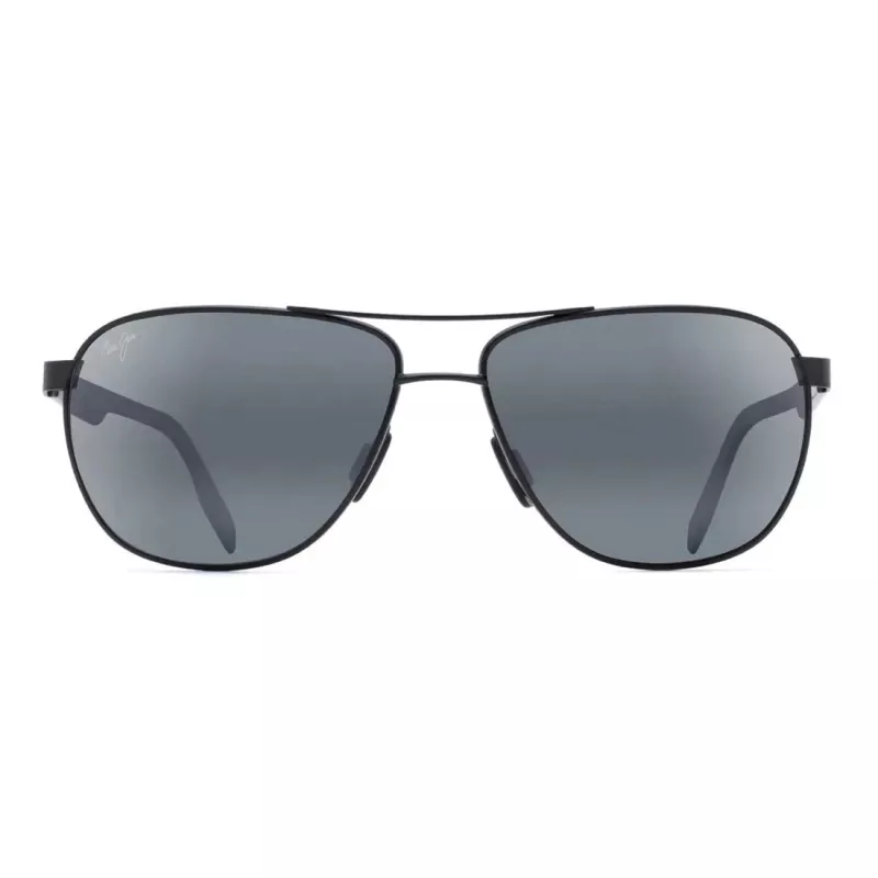 MAUI JIM Vīriešu 728-2M Polarizētas Saulesbrilles - Matēts Melns Rāmis, Neitrāli Pelēka Lēca