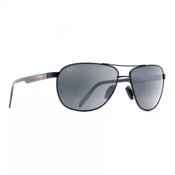 MAUI JIM Vīriešu 728-2M Polarizētas Saulesbrilles - Matēts Melns Rāmis, Neitrāli Pelēka Lēca