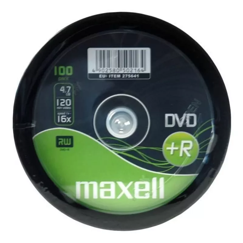Maxell DVD+R 4.7 GB 16x 100 diski vārpstas kastē