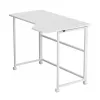MCN Maclean salokāms galds L-veida balts 100x65 cm mobilais ar bloķējamiem riteņiem MC-1250 L/W