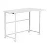 MCN Maclean salokāms galds L-veida balts 100x65 cm mobilais ar bloķējamiem riteņiem MC-1250 L/W