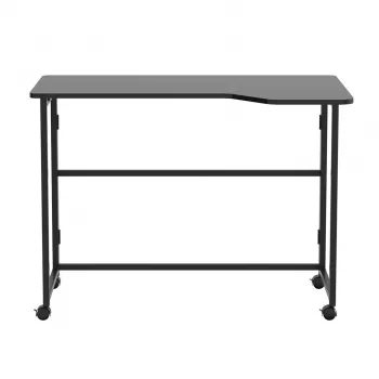 MCN Maclean Salokāms L-veida stūra galds MC-1250 L/B, melns, mobilais, 100x65 cm, max 50 kg
