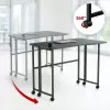 MCN Maclean Salokāms L-veida stūra galds MC-1250 L/B, melns, mobilais, 100x65 cm, max 50 kg