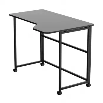 MCN Maclean Salokāms L-veida stūra galds MC-1250 L/B, melns, mobilais, 100x65 cm, max 50 kg