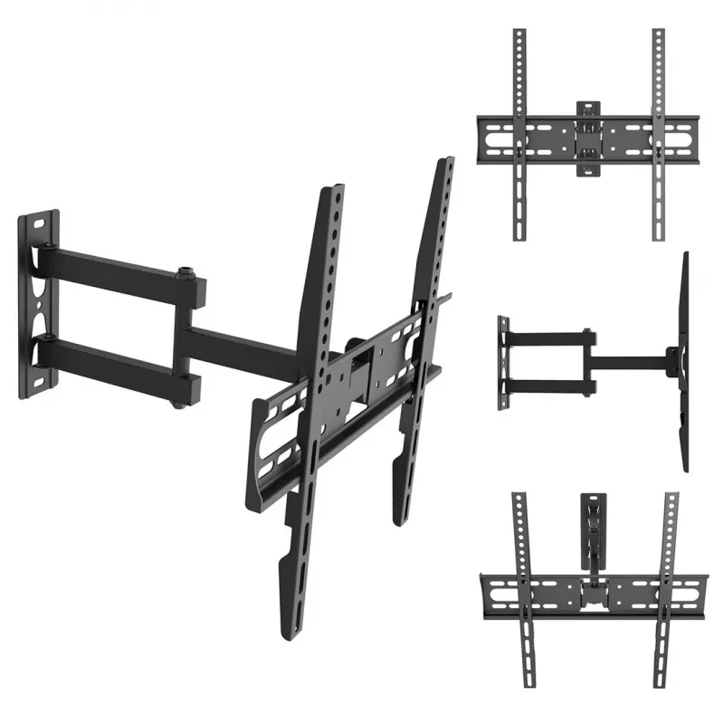 MCN Maclean MC-191 pilnas kustības TV sienas stiprinājums 32-55 inch ekrāniem, VESA 400x400, 30 kg, melns