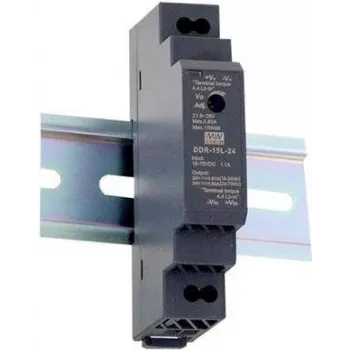 MEAN WELL DDR-15G-15 DIN sliedes barošanas bloks 15W 15V 1A Īpaši plašs ieejas diapazons