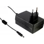 MEAN WELL GSM36E18-P1J 36W medicīniskās klases AC/DC barošanas bloks, 18V 2A, IEC320-C8 ieeja, DC barrel spraudnis 2,1x5,5mm