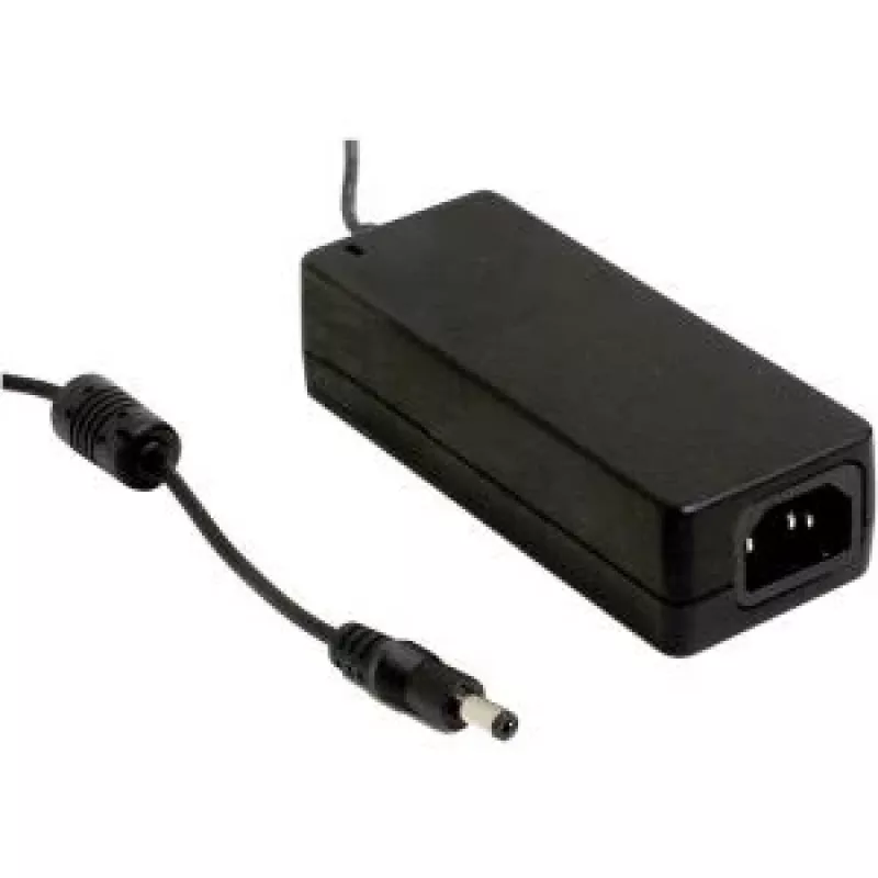 MEAN WELL GSM40A24-P1J medicīniskās klases 40W 24V DC barošanas adapteris ar 2,1x5,5 mm spraudni