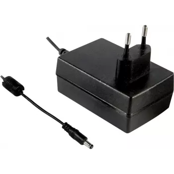 MEAN WELL GST36E12-P1J 36W 12V DC 3A ES kontaktdakšas AC/DC barošanas adapteris ar 5,5x2,1mm mucas savienotāju