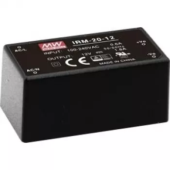 MEAN WELL IRM-20-5 20W 5V 4A iekapsulēts AC-DC barošanas modulis, melns
