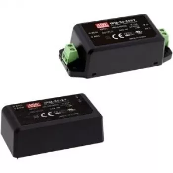 MEAN WELL IRM-30-5 30W 5V 6A iekapsulēts PCB montāžas barošanas bloks, melns
