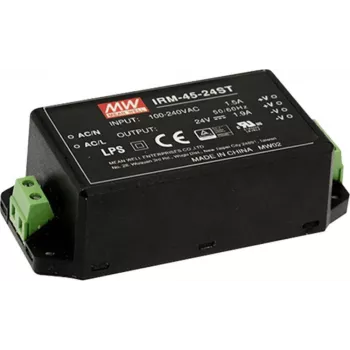 MEAN WELL IRM-45-12ST 45 W 12 VDC iekapsulēts PCB montāžas AC/DC barošanas avots
