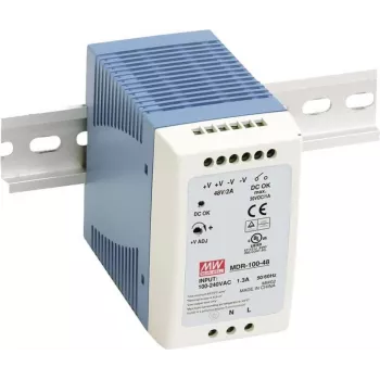 MEAN WELL MDR-100-12 100W DIN sliedes barošanas bloks 12V 7.5A