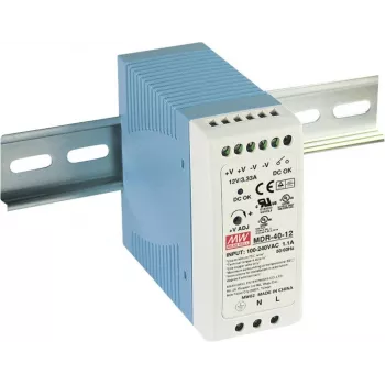 MEAN WELL MDR-40-12 DIN sliedes barošanas bloks 12V DC 3.33A 40W