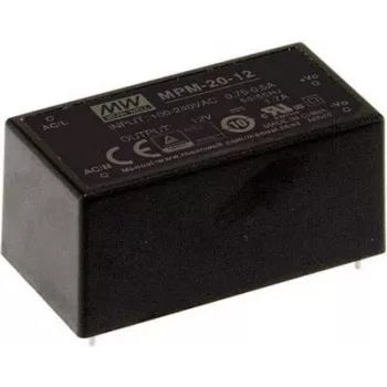 MEAN WELL MPM-20-5 20W 5V 4A iekapsulēts medicīniskais AC/DC barošanas modulis