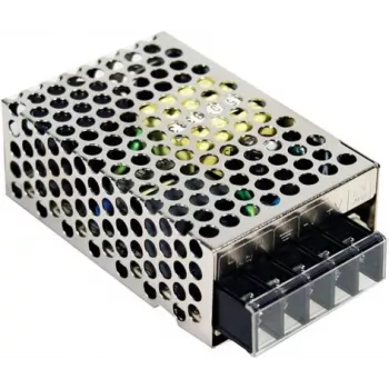 MEAN WELL RS-25-12 25,2W 12V 2,1A slēgta tipa impulsa barošanas bloks, 85-264VAC ieeja, metāla korpuss