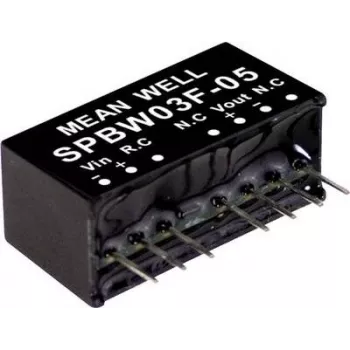 MEAN WELL SPBW03G-05 3W DC-DC pārveidotāja modulis 5V 600mA 9-18V ieeja DIP24