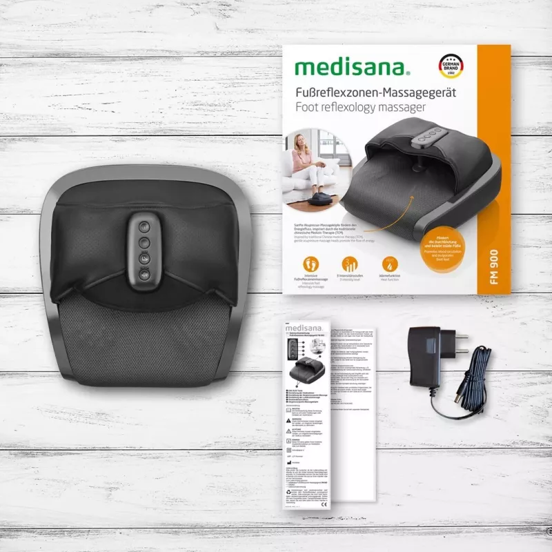 Medisana FM 900 Shiatsu pēdu masieris ar siltumu, melns/pelēks